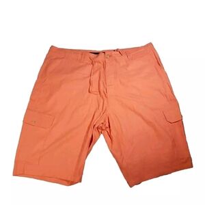 Sean John Cargo Shorts (Men's Size 48B) Linen Blend Solid Coral Waist Ties_AA